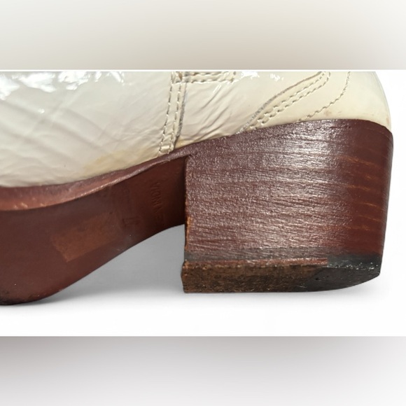 Free People Frontier Western Patent Leather Pointed Toe Ankle Boot Size 37/6 - Picture 13 of 16